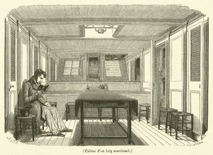 Egy kereskedelmi brigg kabinja (metszet) alkotó: French School