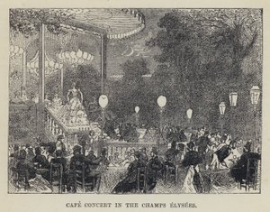 Cafe Concert in the Champs Elysees (metszet) alkotó: French School