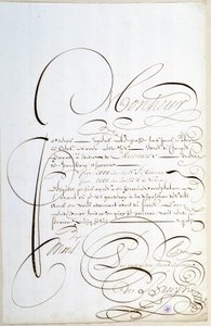 Kalligráfia: Francois de Bruyn 1678 körüli kalligráfusa. alkotó: French School