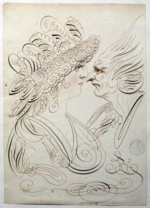 Kalligráfia: Bernard de Paris profilportréi 1780 körül. alkotó: French School