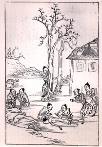 Kannibalizmus Kínában, egy kínai rajzból, 1870 alkotó: French School