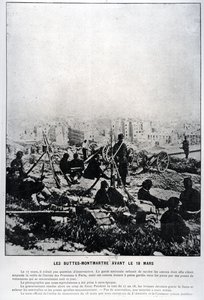 Ágyúk a Buttes-Montmartre-on 1871. március 18-án (bw fotó) alkotó: French School