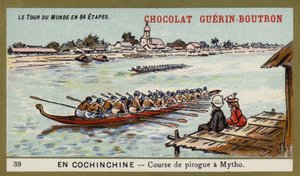 Kenu verseny a Mytho-ban, Cochinchina (chromolitho) alkotó: French School