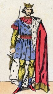 Capetian-dinasztia: VIII. Lajos, az Oroszlán (1187-1226), a frankok királya 1223 és 1226 között portréja. Epinális képalkotás a 19. század végéről. Magángyűjtemény. alkotó: French School