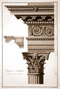 Capital & Entablature, Maison Carrée, Nimes, Franciaország alkotó: French School