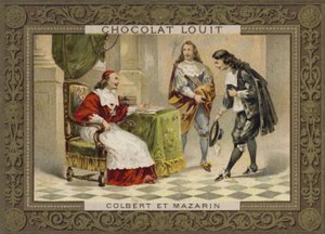Mazarin bíboros és Jean-Baptiste Colbert, francia államférfiak, 17. század