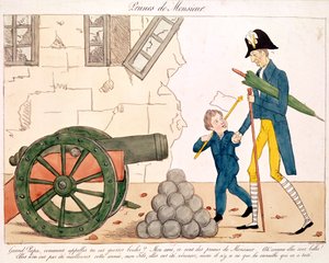 X. Károly (1757-1836) és Henri (1820-83) bordeaux-i herceg karikatúrája, 1830. július 25. alkotó: French School
