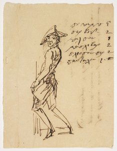 Egy fiatal katona karikatúrája, 1809 (toll és barna tinta papíron) alkotó: French School