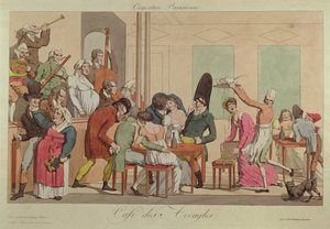 A Cafe des Aveugles karikatúrája, 1800 körül alkotó: French School
