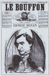 Ernest Renan francia filozófus karikatúrája (litho) alkotó: French School