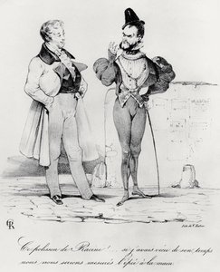 A romantikus drámák karikatúrája Hernani korában, Victor Hugo 1802-85) (1829) alkotó: French School