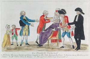 Karikatúra az egyházi tulajdon államosításáról Franciaországban az 1792-es francia forradalom idején
