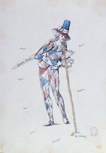 Francia arisztokrata emigránsokat gúnyoló karikatúra, 1792 körül alkotó: French School