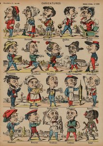 Karikatúrák (színes metszet) alkotó: French School