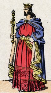 Karoling-dinasztia: IV. Lajos, Outremer (921-954), a frankok királya 936 és 954 között portréja. Epinális képalkotás a 19. század végéről. Magángyűjtemény. alkotó: French School