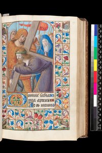 A kereszt hordozása az Órakönyvből, MS 92 f.57r, Nyugat-Franciaország, MS 92 f.57r alkotó: French School