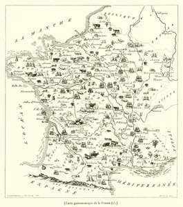 Franciaország gasztronómiai térképe (metszet) alkotó: French School