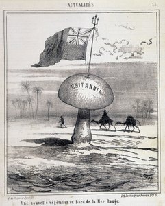 Rajzfilm: Új növényzet a Vörös-tengeren (Egyiptomot kolonizáló brit gomba) - 1868.01.02. alkotó: French School