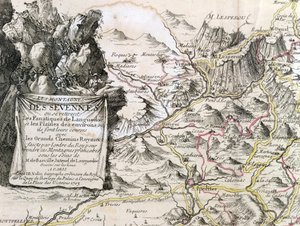 Cartouche a Cevennes régió térképéről, 1703
