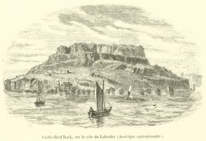 Castle-Reef Rock, Labrador partjainál, Észak-Amerikában (metszet) alkotó: French School