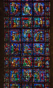Charters Cathedral, ólomüveg: Szent Fulbert élete, Charterek equeque-je a XI. századi részletekben alkotó: French School