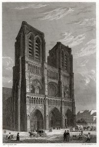 Notre-Dame de Paris katedrális. (metszet, kb. 1850) alkotó: French School