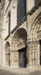 Cathedrale de chartres, a portál királyi homlokzata nyugatra alkotó: French School