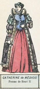Catherine de Medici, Femme de Henri II (színes metszet) alkotó: French School