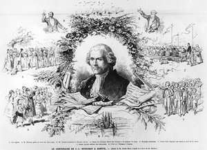Ünnepségek Genfben Jean-Jacques Rousseau halálának századik évfordulója alkalmából, illusztráció a Le Monde Illustree-ből, 1878 alkotó: French School