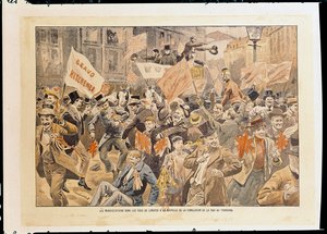 Ünnepségek London utcáin a transzvaali békekötés hírét követően, 1902. május (nyomtatás) alkotó: French School