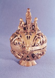 A füstölőt egy angyal veszi körül, három fiatal héberrel, Tournai (réz)