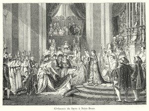 Koronázási szertartás a Notre-Dame-ban alkotó: French School