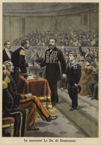 Ünnepség Le Du úr, a Bretagne-i Douarnenezből származó megmentő tiszteletére, 1897 alkotó: French School