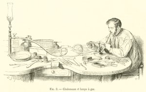 Fáklya és gázlámpa (metszet) alkotó: French School