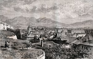 Chambery - Savoie - metszet „La France illustree: földrajz, történelem, statisztikai igazgatás” V.A. Maláta-barna. 1884 alkotó: French School