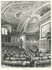 Chambre des Pairs (Párosok Kamara), a francia parlament felsőháza 1814-től az 1848-as forradalom utáni eltörléséig (metszet) alkotó: French School