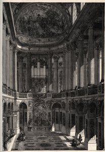A Versailles-i palota kápolnája - A Versailles-i kastély kápolnája - „” PATRIE” metszet – LEÍRÁS PECTURERIQUE DE LA FRANCE EN 6 KÖTET: LUCIEN HUARD - 19. század vége alkotó: French School