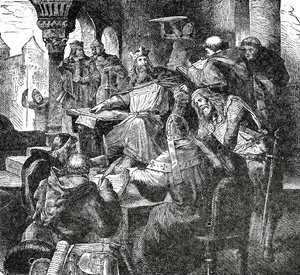 Nagy Károly az aacheni palotai iskolájának diákjaival és tanáraival, 1890 körül alkotó: French School