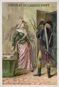 Charlotte Corday, a francia forradalmi jakobinus vezető, Jean-Paul Marat bérgyilkosa alkotó: French School