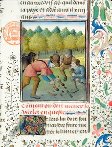 Egy szarvasbika nyomainak ellenőrzése a Livre de la Chasse-ból, Gaston Phebus de Foix (1331-91) alkotó: French School
