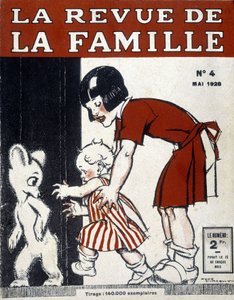 Gyerekek és Micimackó. Az 1928. májusi "La revue de la famille" címlapja. alkotó: French School