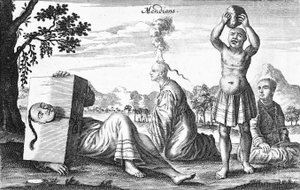 Öngerjesztő cselekményeket végrehajtó kínai mendiaiak, 1664 alkotó: French School