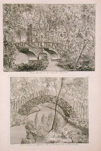 Kínai híd Attichi-ben, George Louis Le Rouge „Jardins Anglo-Chinois a la mode” című könyvéből, 1785-ben (metszet) alkotó: French School