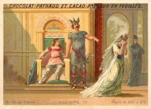 III. Chlothar, Neustria és Burgundia frank királya (chromolitho) alkotó: French School