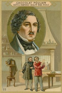 Csokoládé Poulain kereskedelmi kártya, Louis Daguerre alkotó: French School