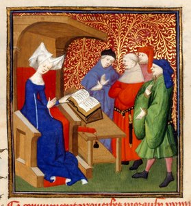 Christine oktató, MS Harley 4431, f.259v, Franciaország, c.1410-14 (szín pergamenen) alkotó: French School