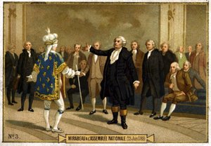 Honore Gabriel (Honore-Gabriel) Riqueti, Mirabeau grófja (1749-1791) képviselő kromolitográfiája az Országgyűlésben június 23-án alkotó: French School