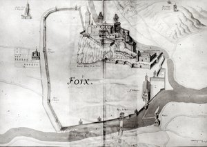 Foix városa, a Grand Atlasból, 17. század eleje (wc papíron) alkotó: French School