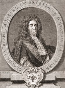 Claude Le Blanc, 1669 1728. Az ősi rezsim francia királyi tisztviselője és kétszer hadügyi államtitkár. Az 1908-ban megjelent Les Heures Libresből. alkotó: French School