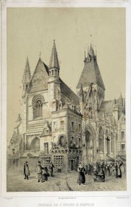 Szikla, a Szent Gervais-templom portálja (Saint Gervais) - litográfia alkotó: French School